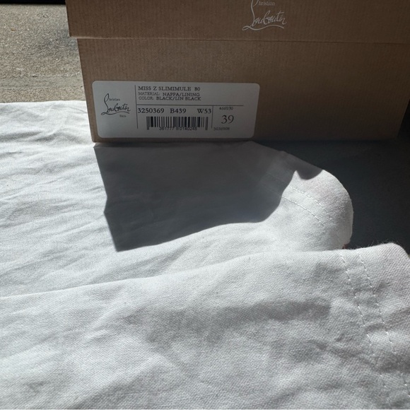 Elegant Christian Louboutin Miss Z Black Slimule Heels - Picture 7 of 8